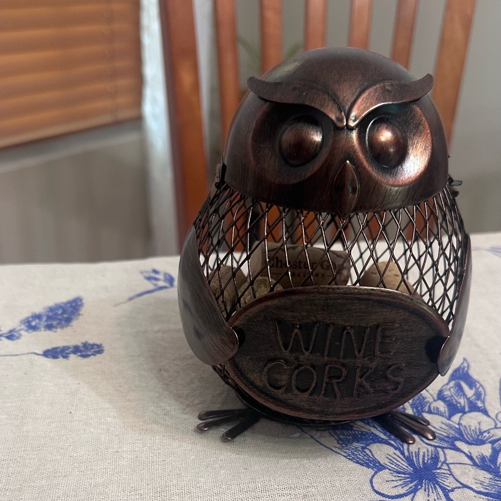 Owl Wine Cork Holder - Metallic Bronze